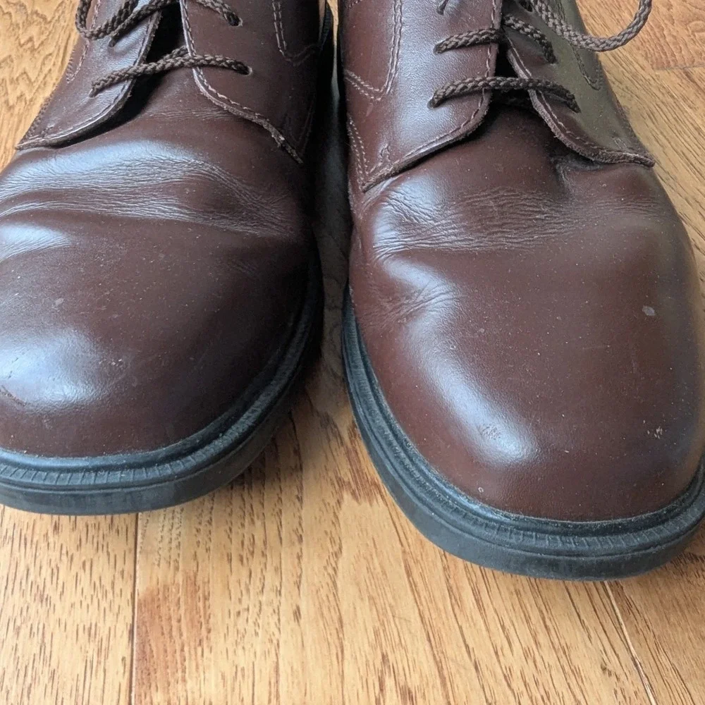 Nunn Bush Oxford Shoes Brown Leather Dynamic Comfort 12M Business Casual *READ